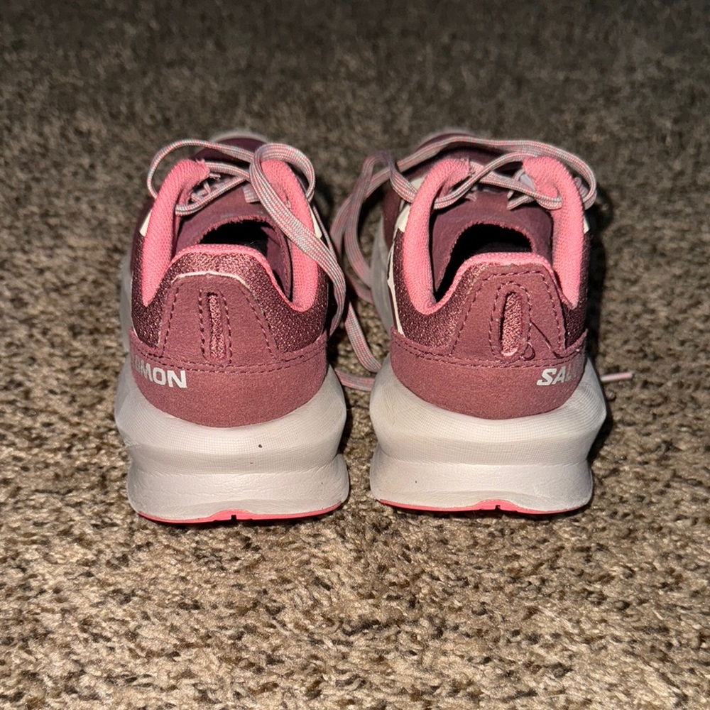 Salomon Kids Pink Athletic Shoes with Cushioned Sole and Mesh Upper - Picture 4 of 6